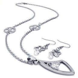 Attractive Design Color Brilliancy High Quality Titanium Jewelry Set Including Necklace, Pendant, Earring