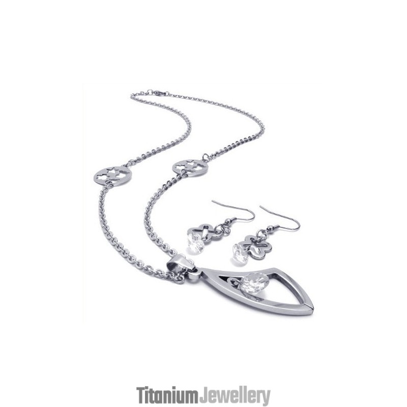 Attractive Design Color Brilliancy High Quality Titanium Jewelry Set Including Necklace, Pendant, Earring Attractive Design Color Brilliancy High Quality Titanium Jewelry Set Including Necklace, Pendant, Earring
