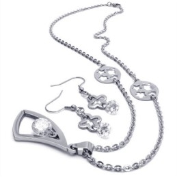 Attractive Design Color Brilliancy High Quality Titanium Jewelry Set Including Necklace, Pendant, Earring