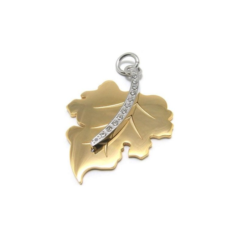 Mens Golden Pure Titanium Maple Leaf Pendant Necklace Mens Golden Pure Titanium Maple Leaf Pendant Necklace
