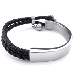 Skillful Manufacture Delicate Colors Excellent Quality Titanium Leather Bangle