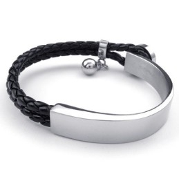 Skillful Manufacture Delicate Colors Excellent Quality Titanium Leather Bangle