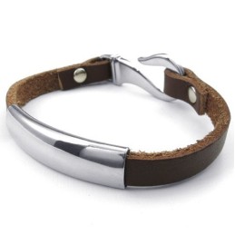 Skillful Manufacture Delicate Colors Reliable Quality Titanium Leather Bangle