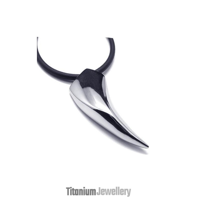 Mens 316L Pure Titanium Animal Teeth Necklace Pendant Mens 316L Pure Titanium Animal Teeth Necklace Pendant