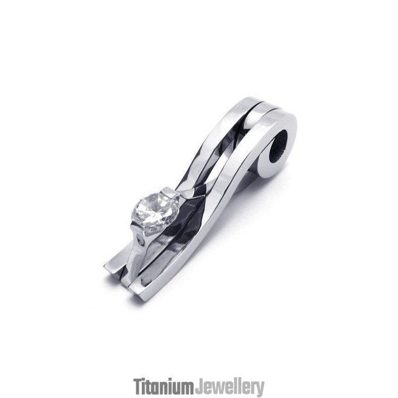 Men's Silver Pure Titanium Pendant Necklace Chain (New)