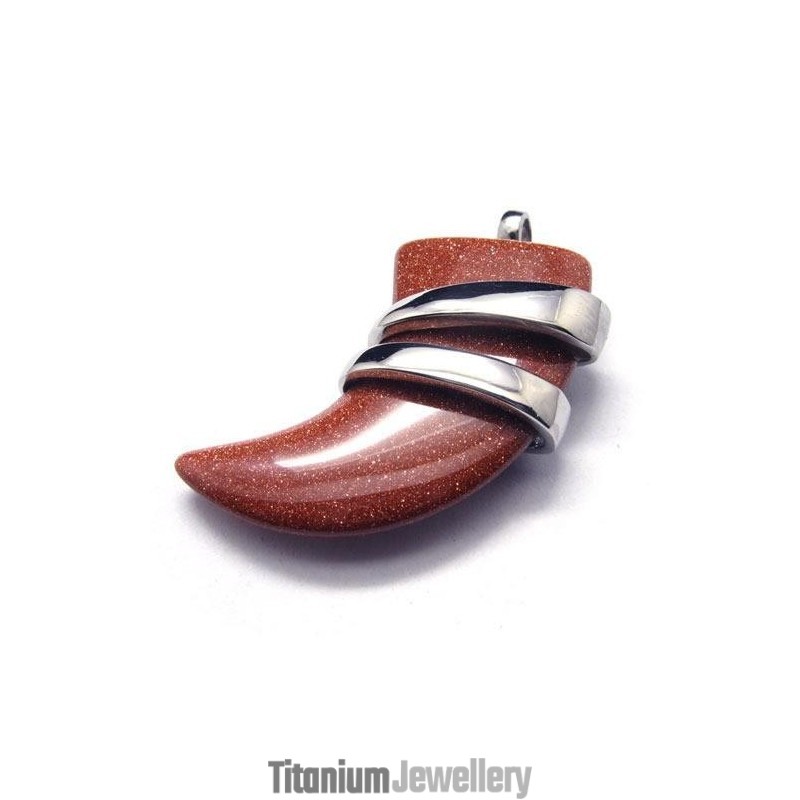 Men's Pure Titanium Vermilion Spear Pendant Necklace