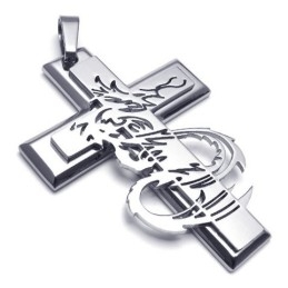 Modern Design Color Brilliancy To Have A Long Story Titanium Cross Pendant