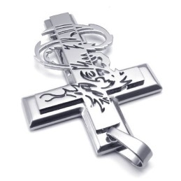 Modern Design Color Brilliancy To Have A Long Story Titanium Cross Pendant