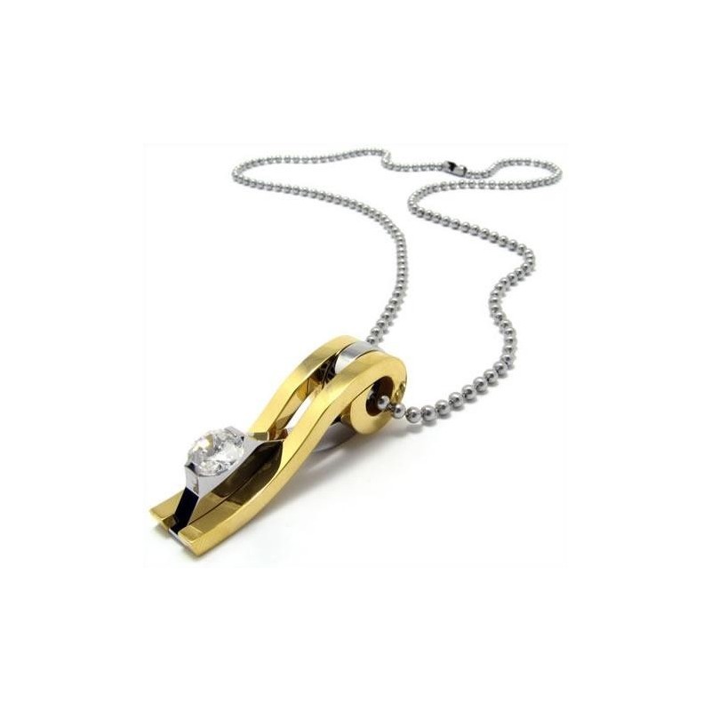 Men's Golden Pure Titanium Pendant Necklace Chain (New) Men's Golden Pure Titanium Pendant Necklace Chain (New)