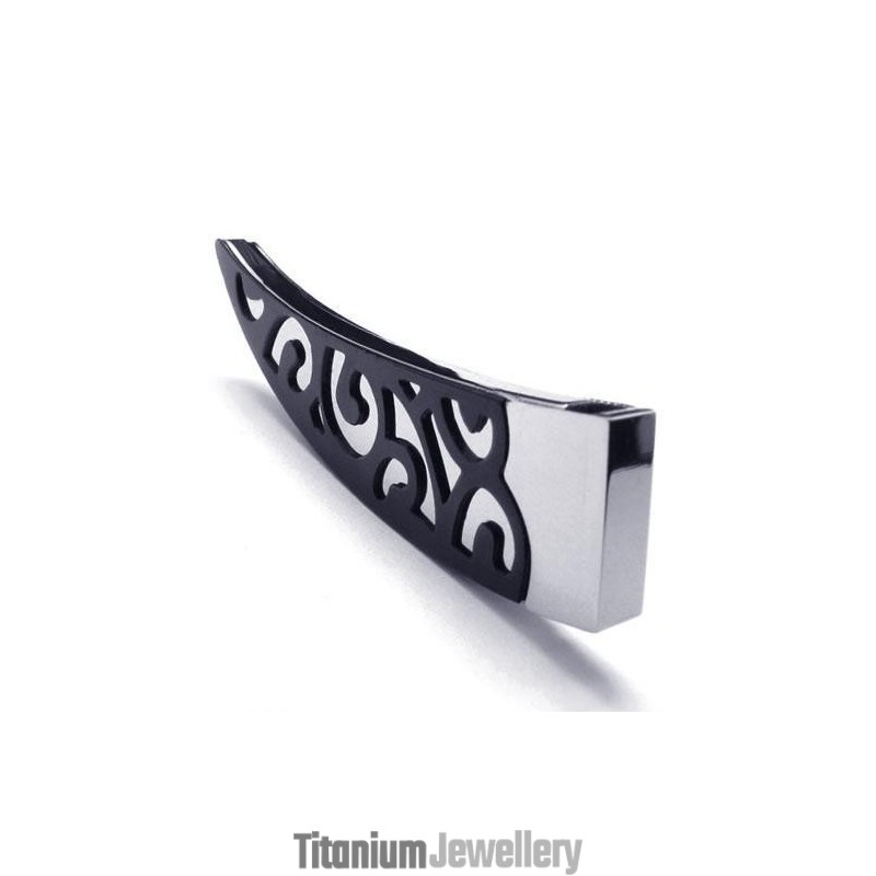 Mens Black Lance Pure Titanium Necklace Pendant 6588