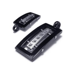 Men Silver Black Pure Titanium Pendant Necklace Chain