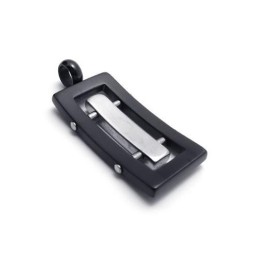 Men Silver Black Pure Titanium Pendant Necklace Chain