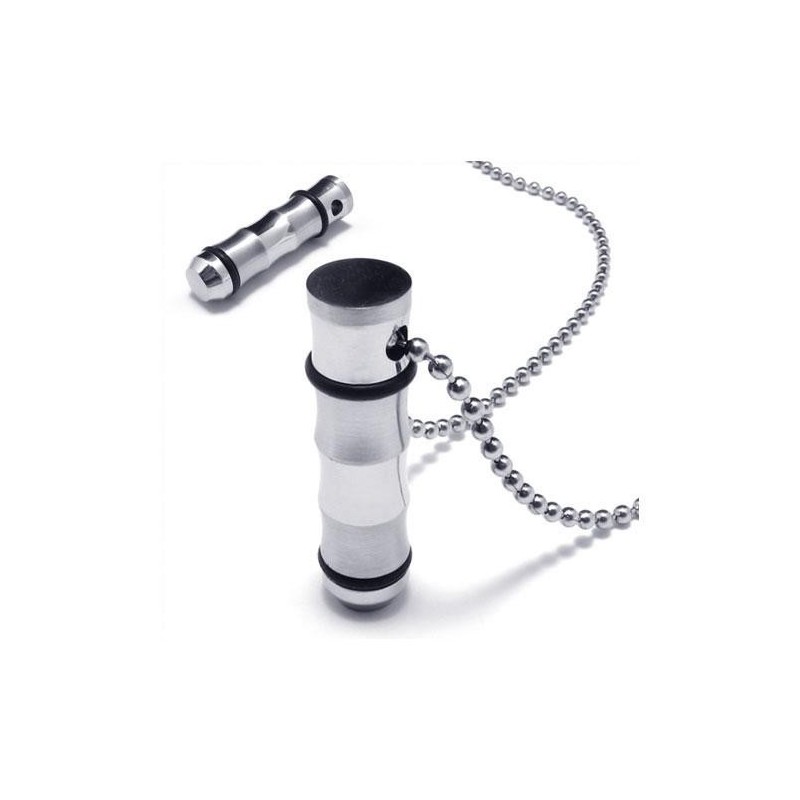 Golden & Silver Pure Titanium Rings Pendant Necklace