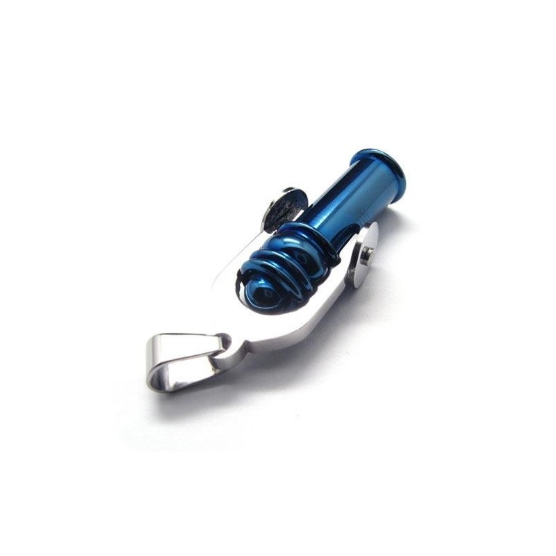 Mens Blue Pure Titanium Cannon Pendant Necklace 6466 Mens Blue Pure Titanium Cannon Pendant Necklace 6466